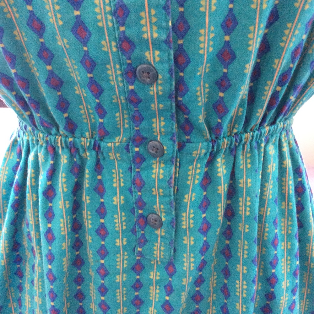 Fossil jade green tribal pattern dress M - Picture 2 of 3
